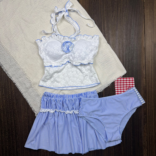 纯欲风分体泳衣女新款高级感裙式