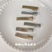 手工diy儿童发夹4.8cm半包夹半成品金色银色pu半包夹发饰材料