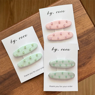 小众清新闪钻发夹儿童手缝串珠边夹非rae快团团bb夹小红书 包邮