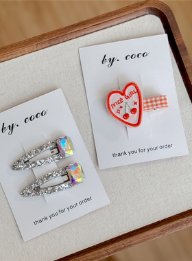 包邮小众少女方糖闪钻碎发刘海夹银色BB夹儿童非RAE发饰不伤发夹