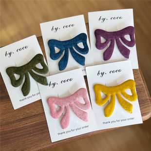 快团团儿童丝绒大大蝴蝶结宝宝可爱小众秋冬百搭气质发饰 爆款 包邮