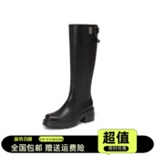 2025冬新款 商场同款 女鞋 马鞍靴英伦风骑士靴高筒厚底女长靴EEZ42D