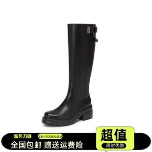 马鞍靴英伦风骑士靴高筒厚底女长靴EEZ42D 2025冬新款 商场同款 女鞋