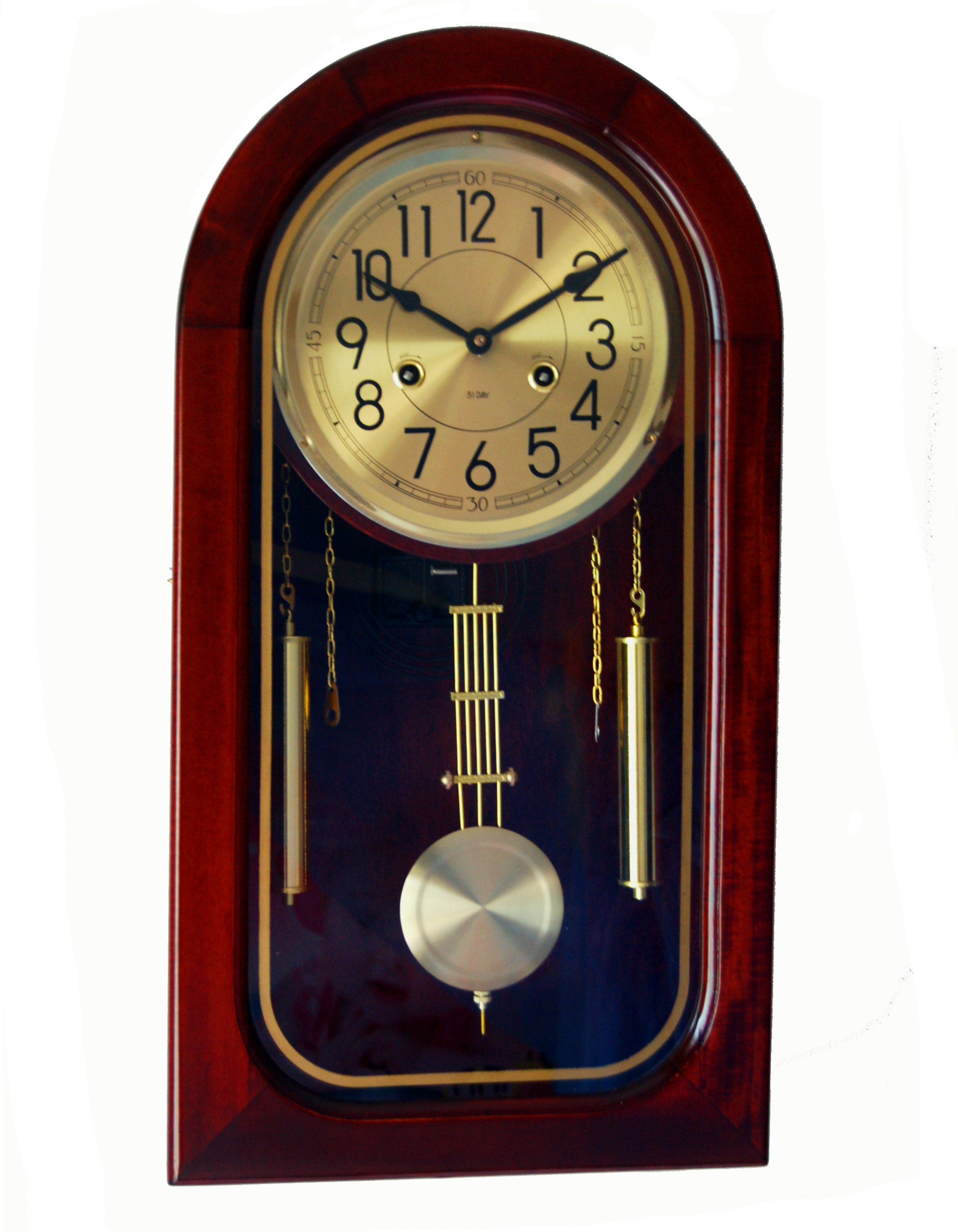 北极星铜机芯实木机械挂钟报时中式欧式客厅老式风水摇摆钟经典复