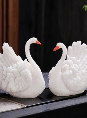 变色茶宠狐狸熊猫创意卡通家居天鹅摆件茶具茶桌茶盘宠物茶玩配件