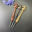 范士檀木手工精抛打磨不锈钢钩针头diy勾针编织玩偶毛衣鞋 子工具