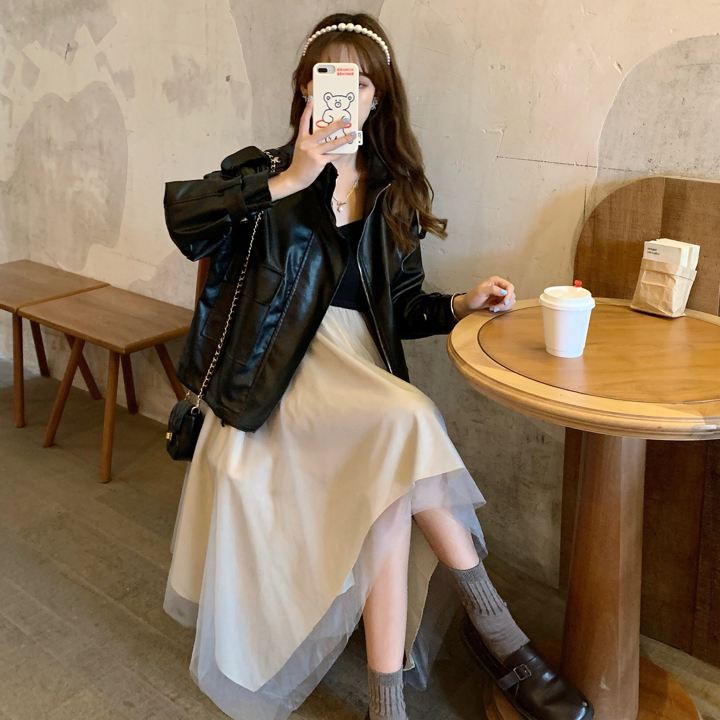 南夕姐姐定制黑色吊带连衣裙女秋季新款收腰显瘦气质不规则裙子潮