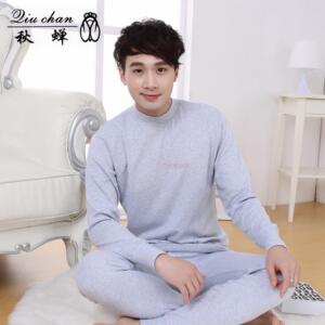 利工民秋蝉牌36支半高领精梳纯棉保暖上衣男士内衣长袖中厚秋衣