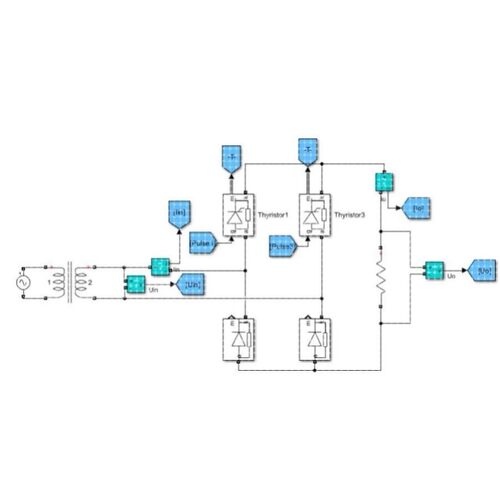 MATLAB/Simulink单相桥式半控整流电路仿真模型