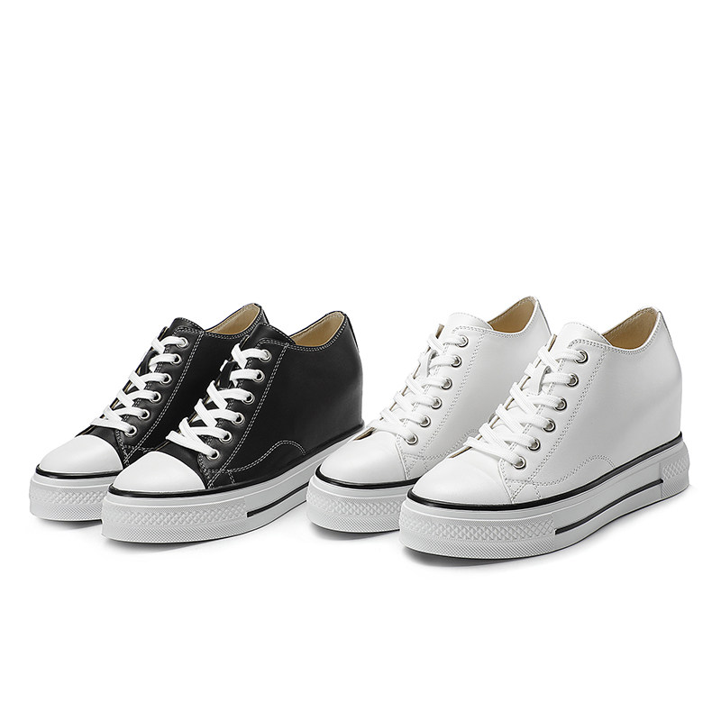 头层牛皮内增高女鞋 2021新款休闲鞋 松糕底小码鞋31码32码33码