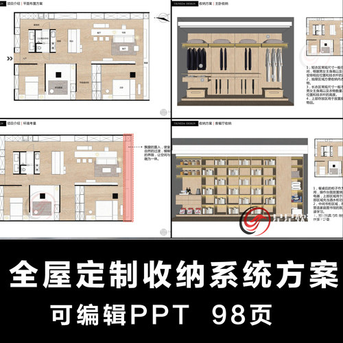 全屋定制收纳系统PPT研发方案98页+效果图17张+JPG平面+摄影图片