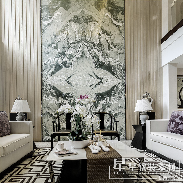 星星软装-中式风格湾天下联排别墅CAD施工图+实景图片 室内设计