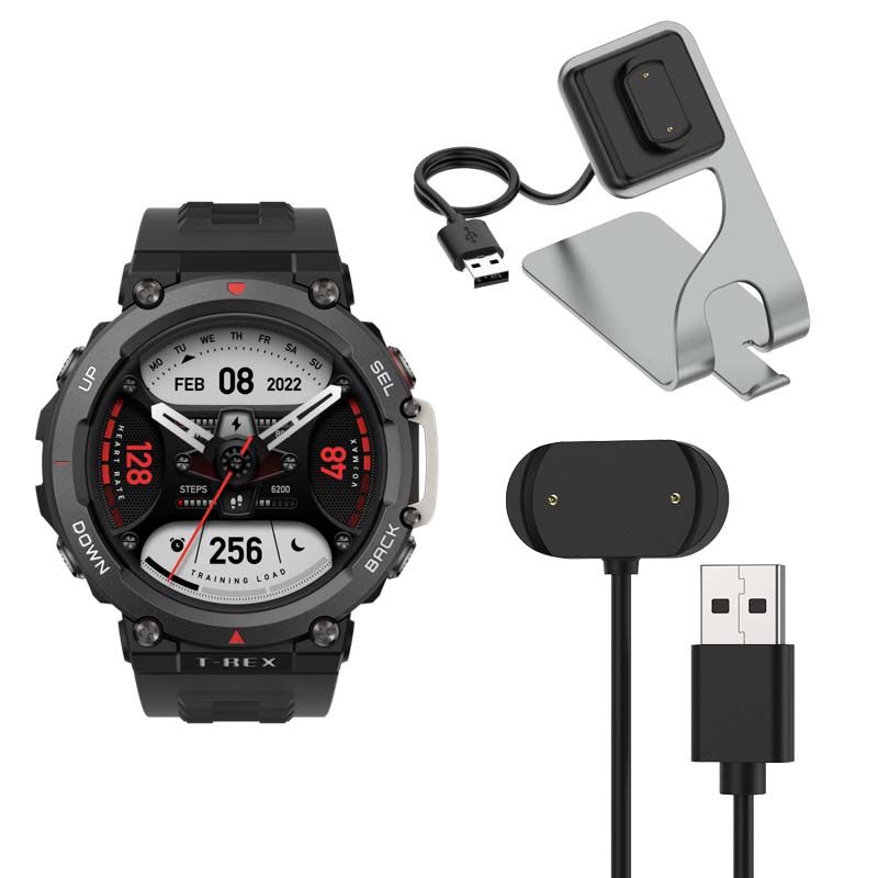 适用于华米跃我Amazfit T-Rex 2充电器A2169线铝合金座充防爆贴膜