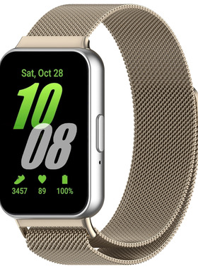 适用三星samsung手环galaxy fit3金属编织表带透气不锈钢米兰R390