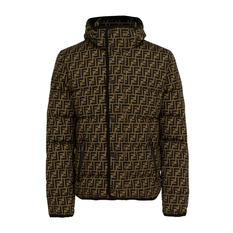 fendi立领加厚保暖连帽羽绒服