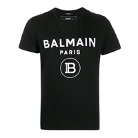 BALMAIN/巴尔曼 新款男女同款字母logo植绒圆领短袖T恤TH01601