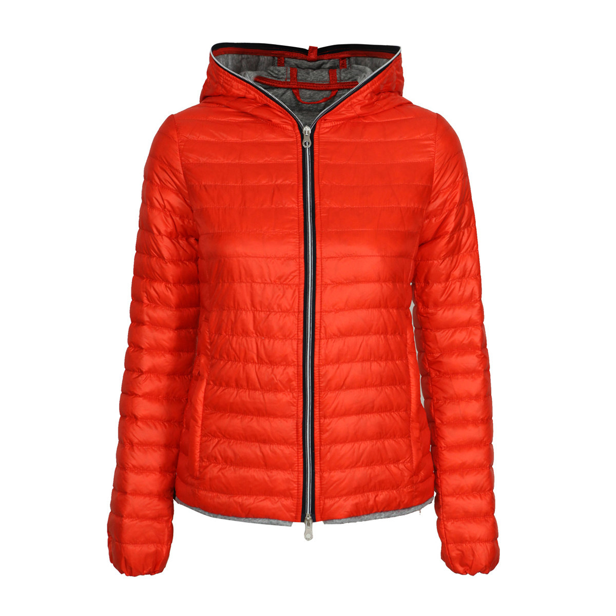 duvetica意大利潮牌女士红色超轻薄修身鹅绒连帽羽绒服 eeria 327