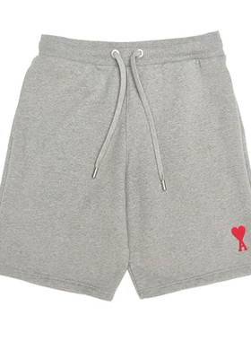 AMIPARIS新款男士爱心LOGO刺绣灰色短裤沙滩裤五分裤USO604