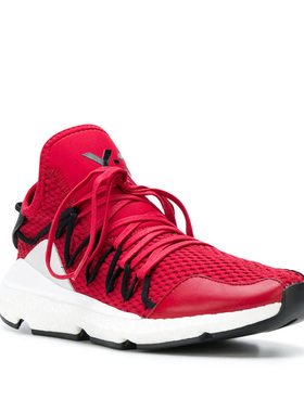 Y3/山本耀司 男士网布系带红色厚底运动跑鞋椰子鞋 AC7191