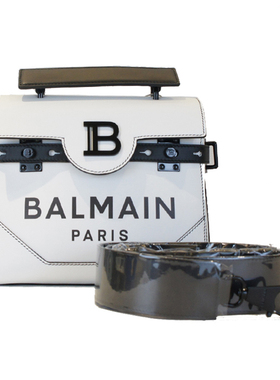 BALMAIN/巴尔曼新款女士白色皮革手提单肩斜挎凯莉包TN1S398LARE