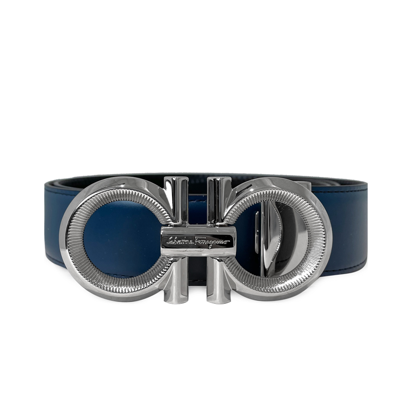 ferragamo扣饰蓝色可裁剪皮带