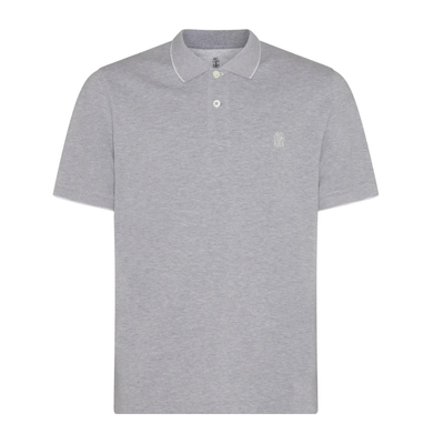 Brunello Cucinelli/BC新款男士棉质灰色短袖POLO衫ME8549779G