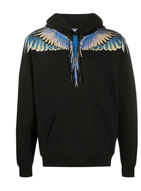 marcelo burlon新款男士翅膀印花连帽卫衣CMBB007E20FLE001