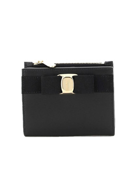 Ferragamo/菲拉格慕新款女士时尚黑色对折钱包22E009 734500