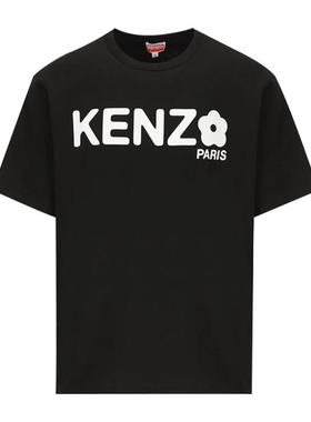 KENZO高田贤三新款男士字母logo印花黑色圆领短袖T恤4SG 5TS472