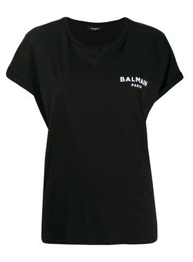 BALMAIN/巴尔曼 新款女士LOGO印花短袖T恤TF11351I382