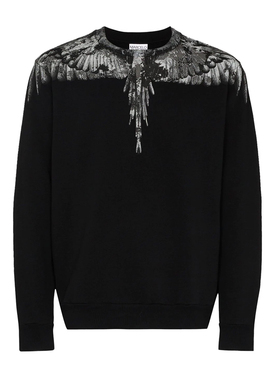 marcelo burlon新款男士翅膀印花套头圆领卫衣CMBA009E20FLE002