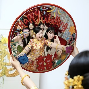 【结婚拍照道具】凹凸镜diy彩绘转角镜婚礼出片神器订婚打卡道具