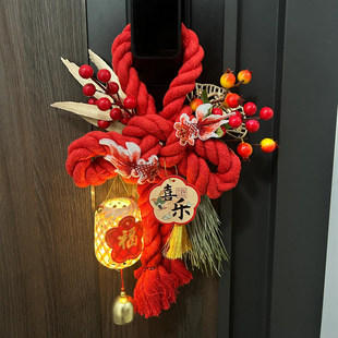 新年装饰门把手挂件万字结灯笼挂饰2026马年客厅门上装扮布置道具
