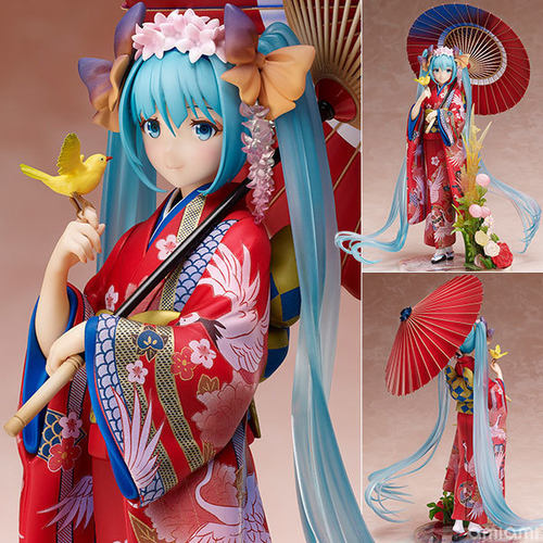 动漫 Stronger藤原初音未 来MIKU 花色衣 和服盒装公仔手办模型