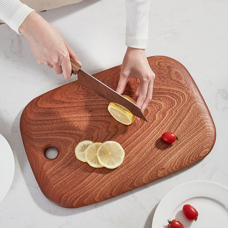 乌檀木菜板实木防霉家用砧板厨房椭圆形切菜板水果小案板辅食粘板