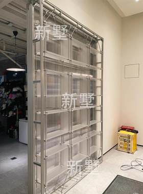铝型材落地展示架简约精品货柜买手店鞋子包包展示柜乐高模型收纳