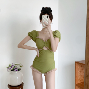 少女时间2026年新款 海边度假显瘦遮肚高级感连体遮肉 游泳衣女夏季