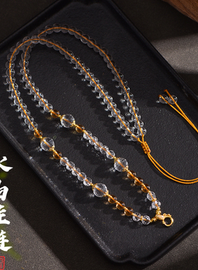 泰古清仓水晶毛衣链吊坠绳