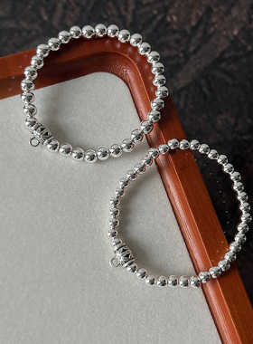 泰国迷你佛牌手链镀银6mm弹力线小吊坠吸米星不缺不漏幸运星符管