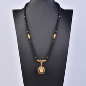 正宗泰国黑椰壳佛牌链原色椰壳短款 唐卡挂链男女通用 颈链单挂款