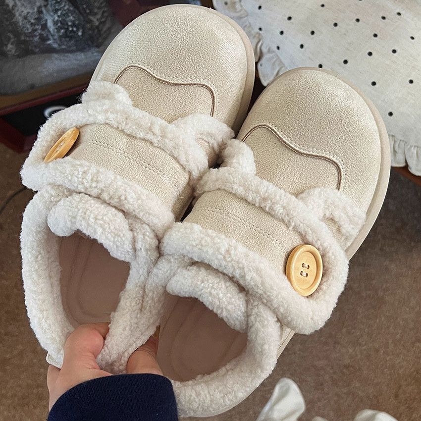 加绒勃肯棉鞋女魔术贴款2026新款冬季女鞋厚底防滑保暖加厚雪地靴