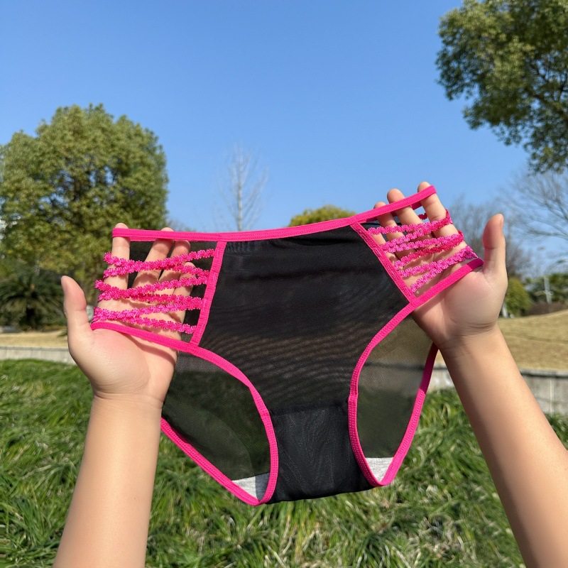 新品女士内裤女交叉镂空2026新款中高腰夏季薄款性感纯欲豹纹网纱,女士内衣/男士内衣/家居服,女三角裤,淘宝优惠券,粉丝福利购,淘宝优惠卷