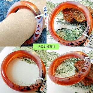 天然玛瑙手镯玛瑙花蚕丝包邮假一赔十水晶玉髓小圈口大圈口玉