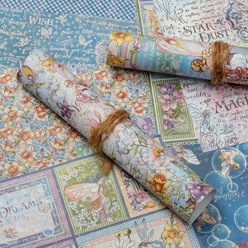 junk journal大尺寸手帐贴纸手账复古素材纸手帐装饰打底背景贴纸
