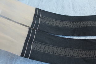 袜 COS系lolita萌连裤 日单 上肤下黑拼接假高筒交叉绑带