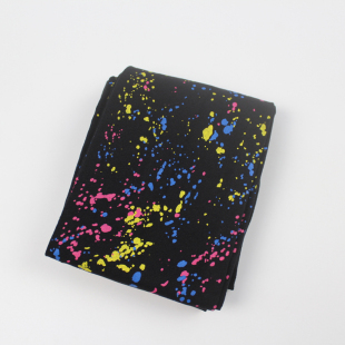 黑色油画工装风印花彩色泼墨 个性亮色80D天鹅绒连裤袜春款微透肉