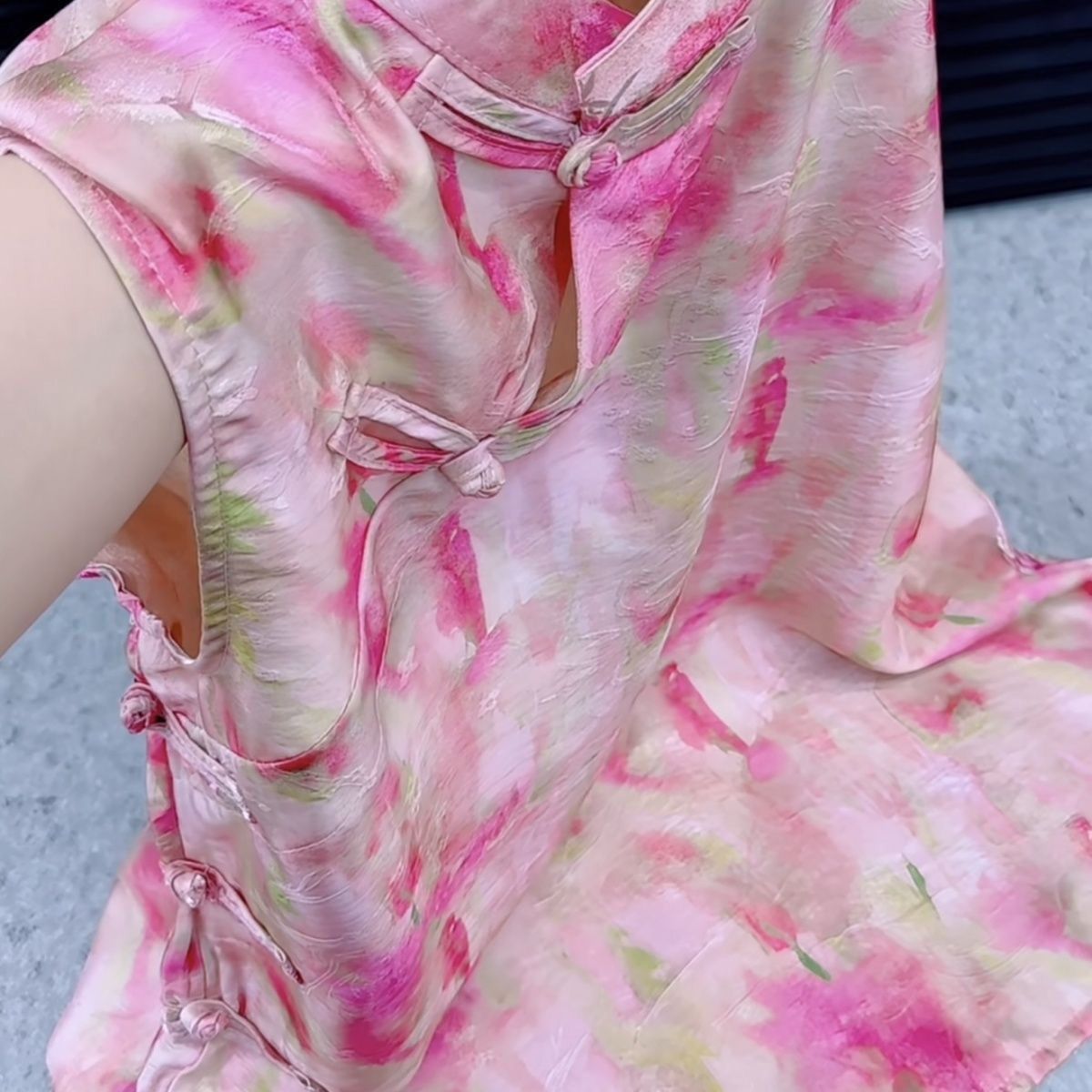 新中式盘扣立领无袖衬衫秋款
