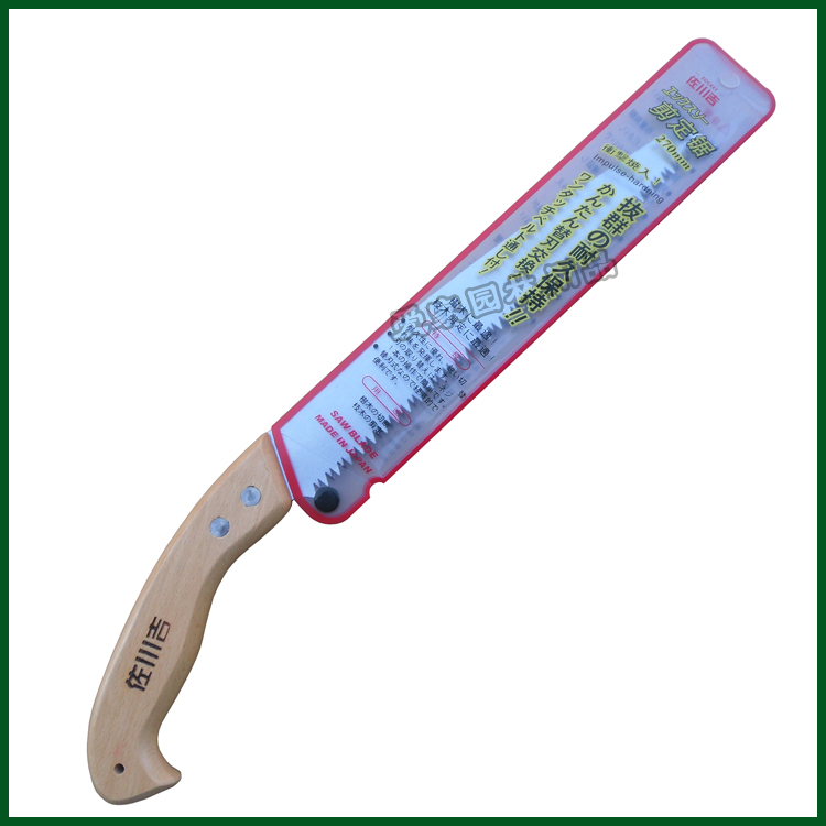佐川吉27厘米锯子 日本SK5高碳钢 270木手锯 修枝锯 三面磨齿手锯