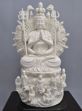 德化陶瓷22寸八仙过海千手观音像