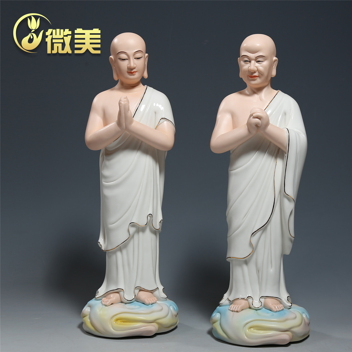 陶瓷迦叶尊者站像居家供奉摆件